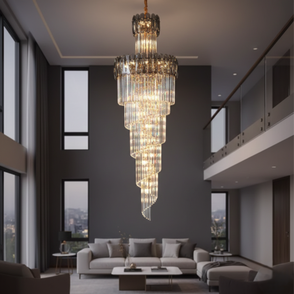 Luminous Creations Long Crystal Chandelier