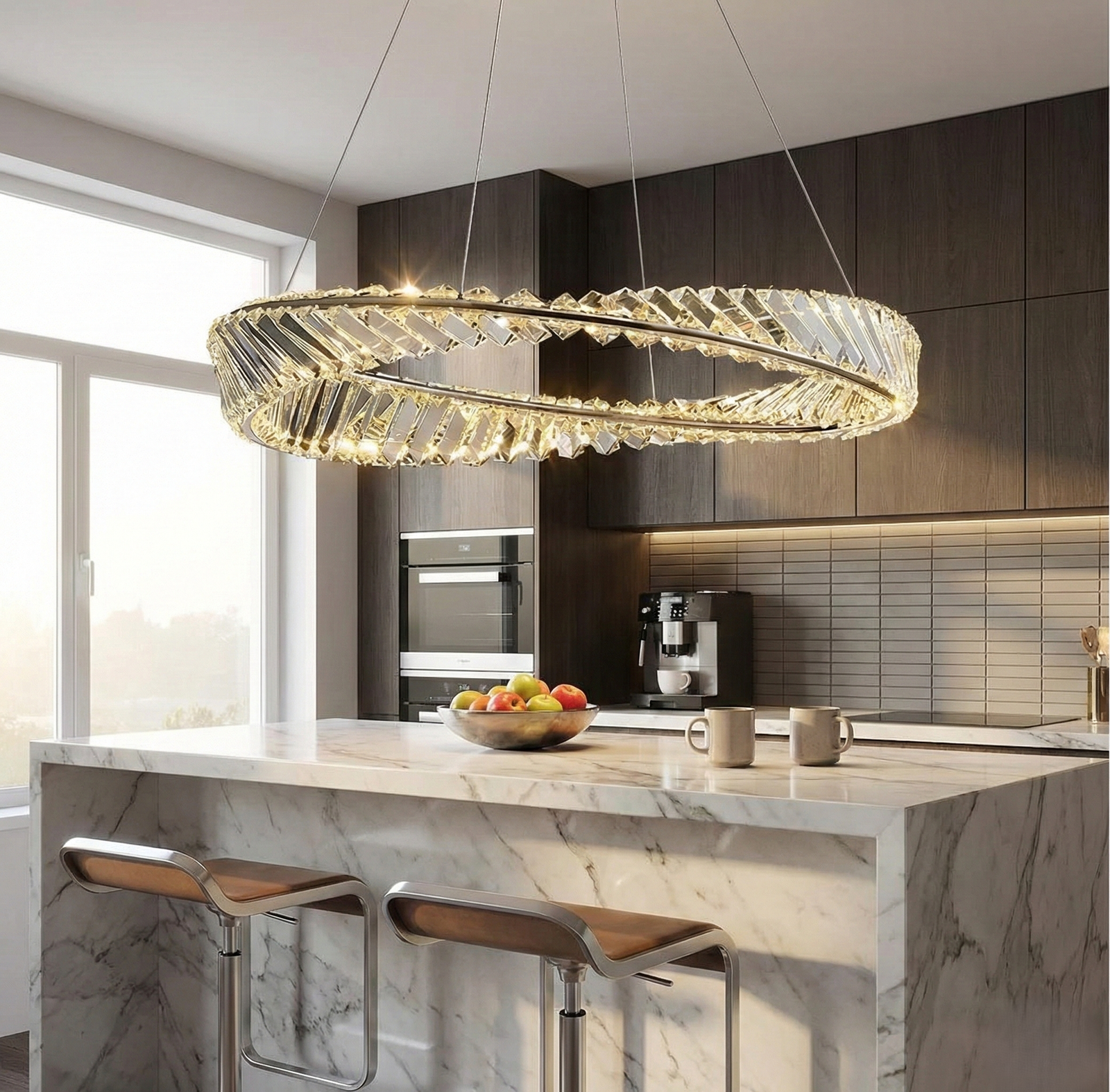 Modern Crystal Ring Chandelier