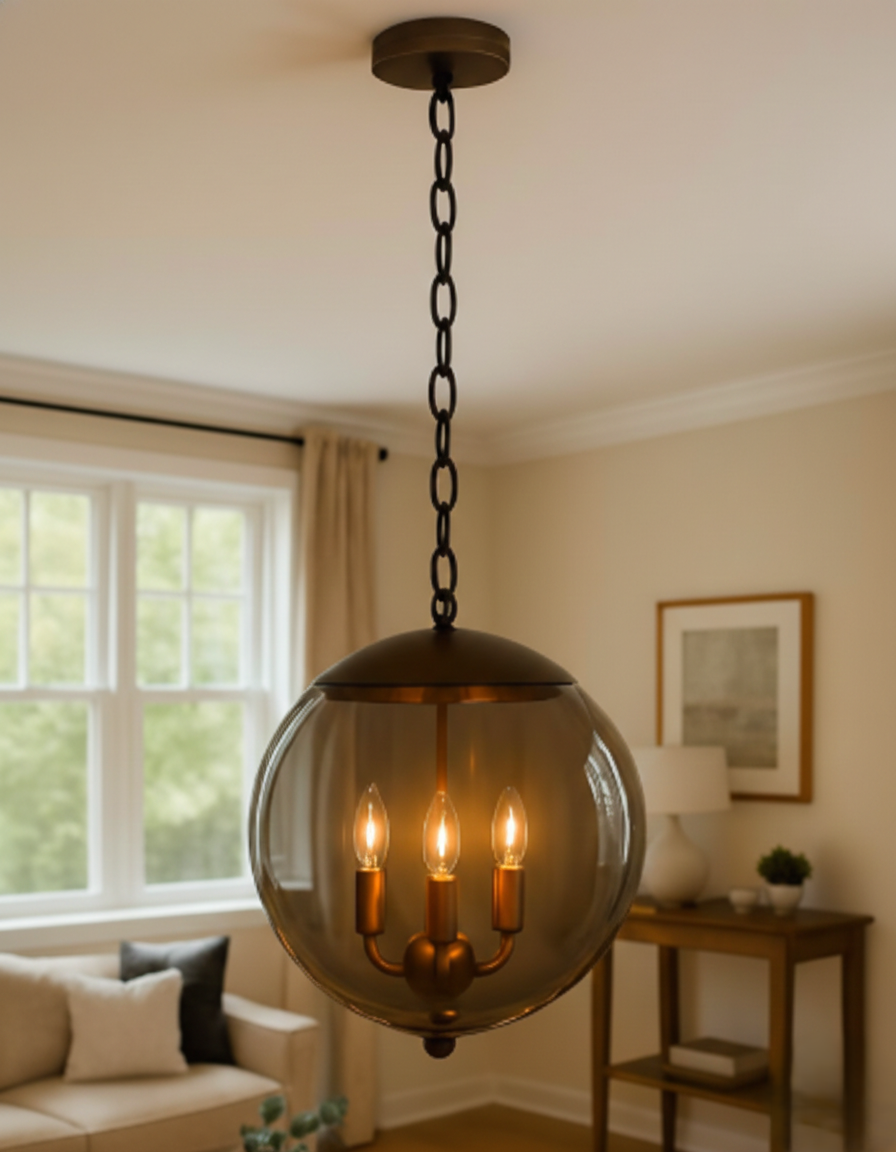 Glass Dome Hanging Light