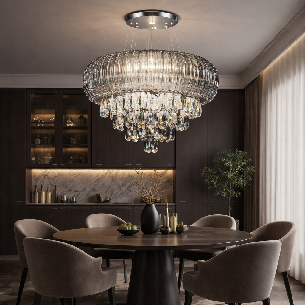 Onyx Drop Crystal Chandelier