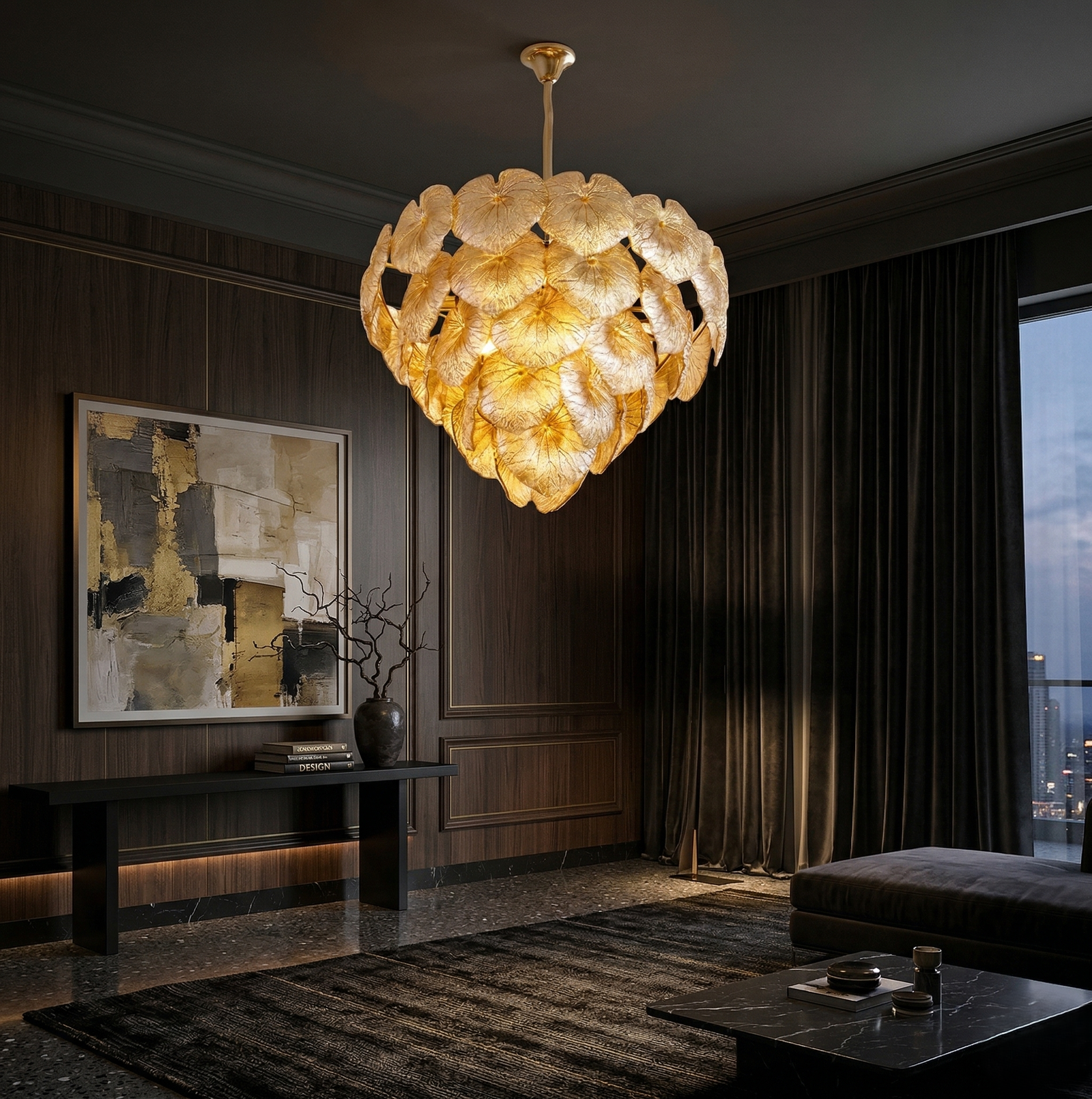 Dewdrop Leaves Chandelier