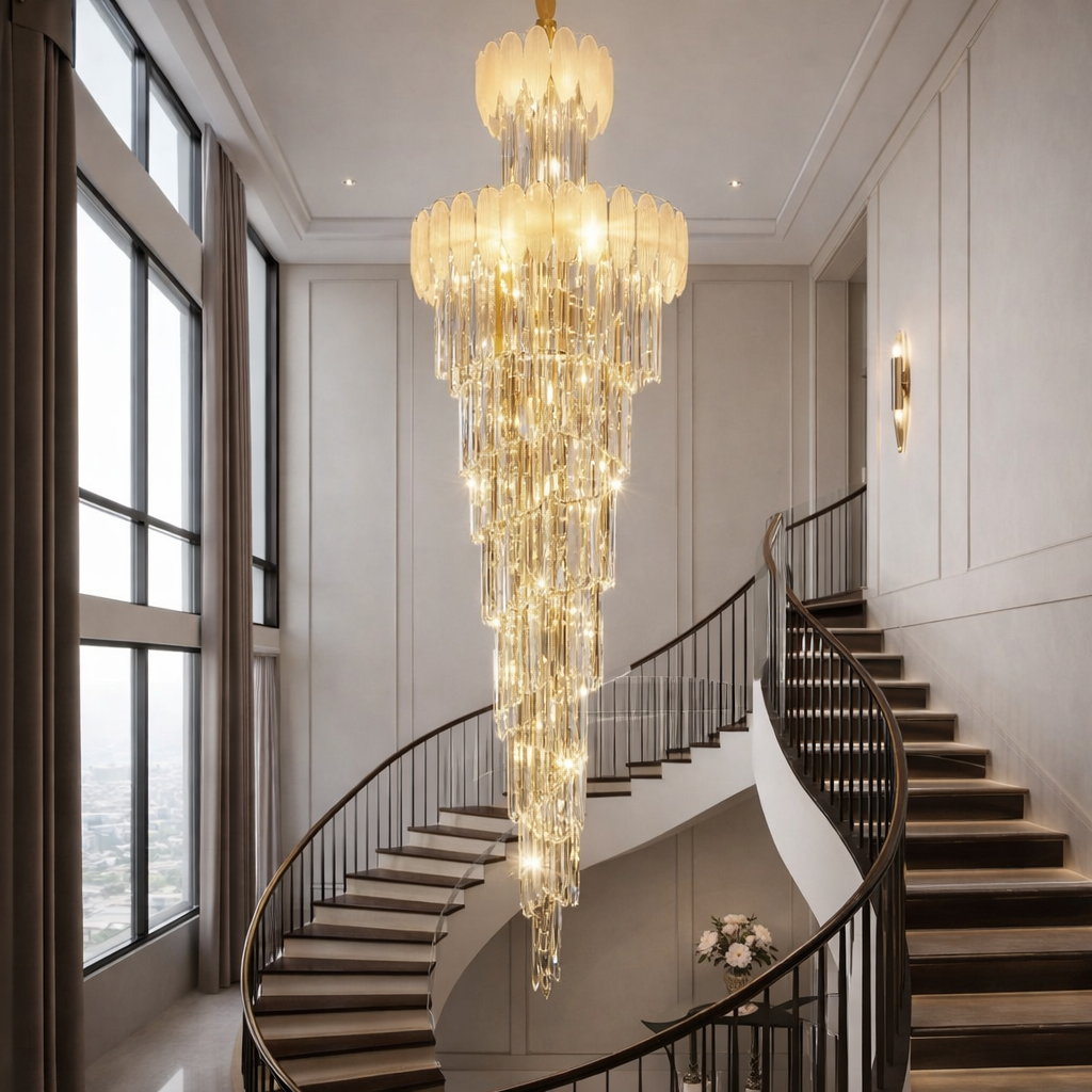 Crystalline Glow Duplex Chandelier