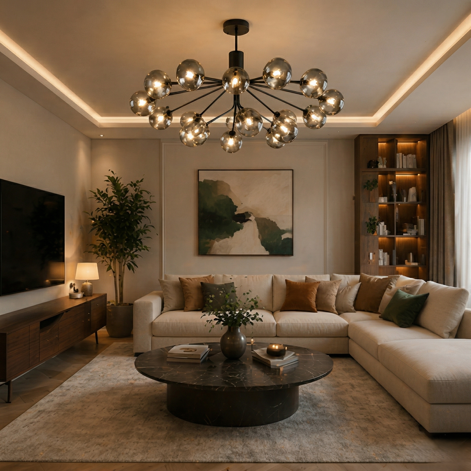 Orbis Glass Chandelier